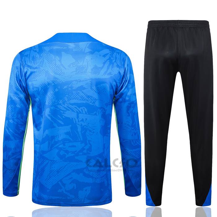 Tuta da Track di Felpa FC Barcellona 2024-2025 Blu e Verde
